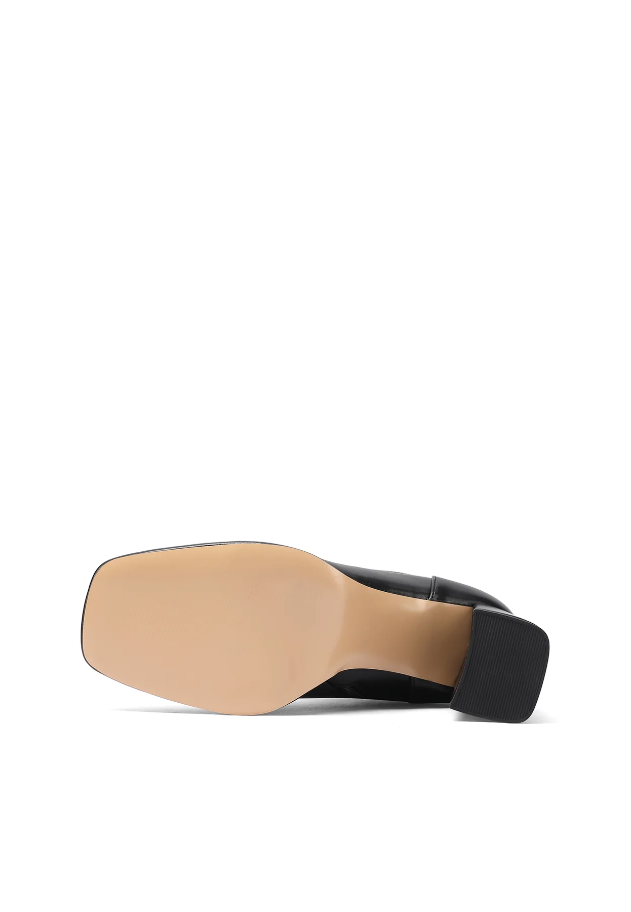Stivaletto nero con inserti elastici e tacco largo K3257 - Image 6