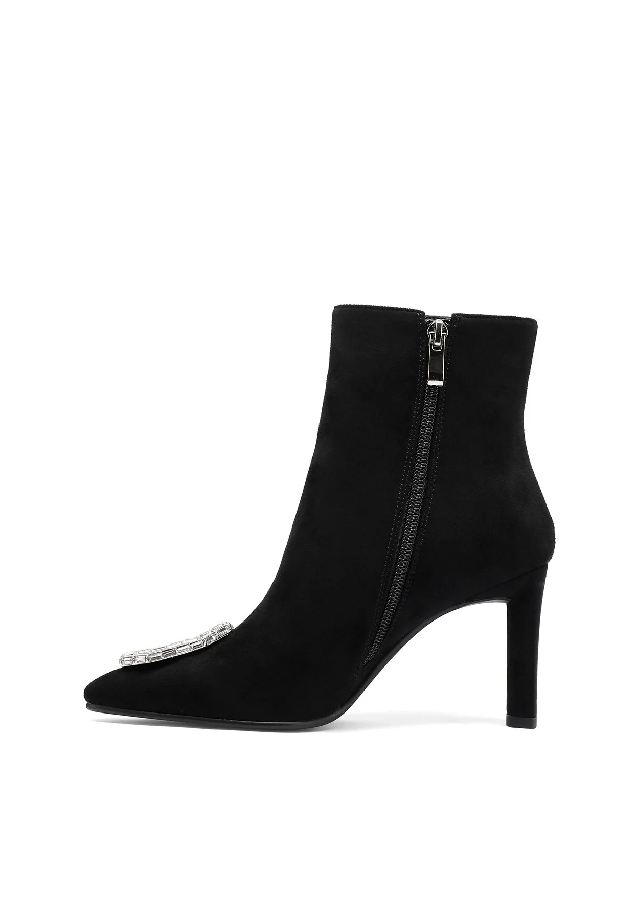 Stivaletto nero con gioiello e tacco alto elegante K3273 - Image 3