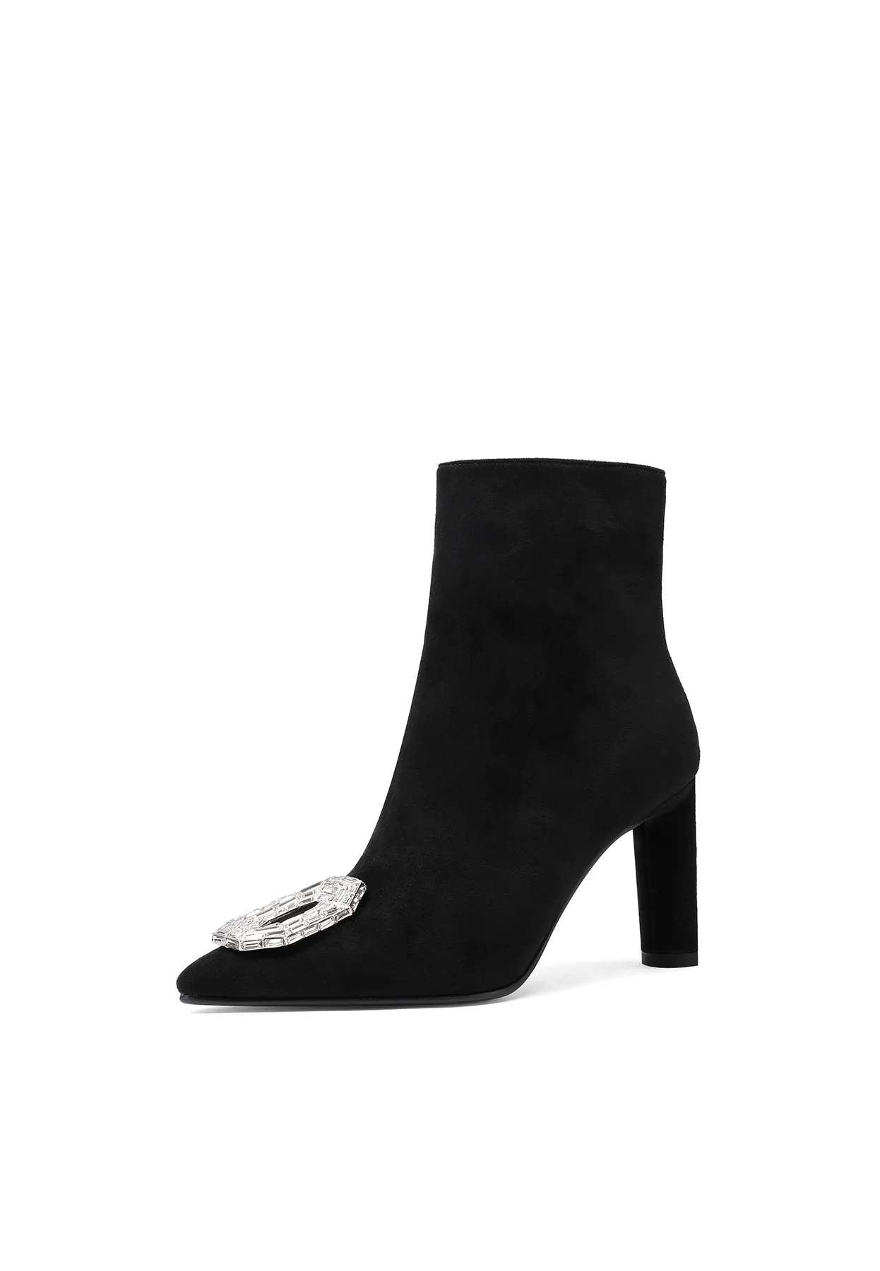 Stivaletto nero con gioiello e tacco alto elegante K3273 - Image 4