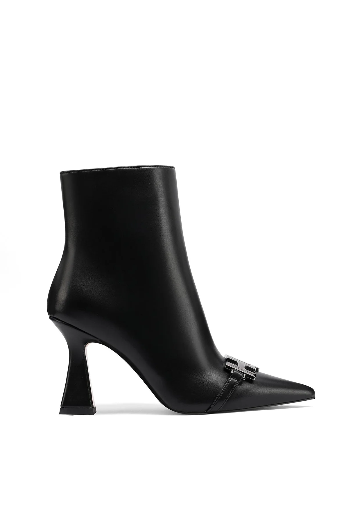 Stivaletto nero con punta metal e tacco geometrico K3277 - Image 2