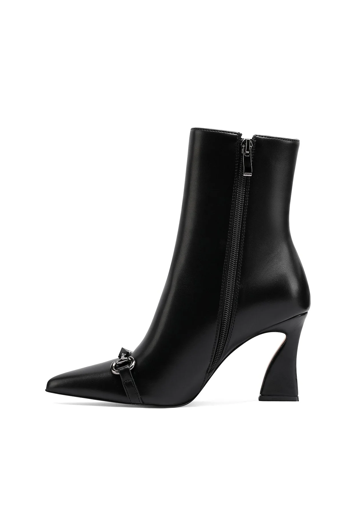 Stivaletto nero elegante con punta gioiello e tacco scultoreo K3278 - Image 3