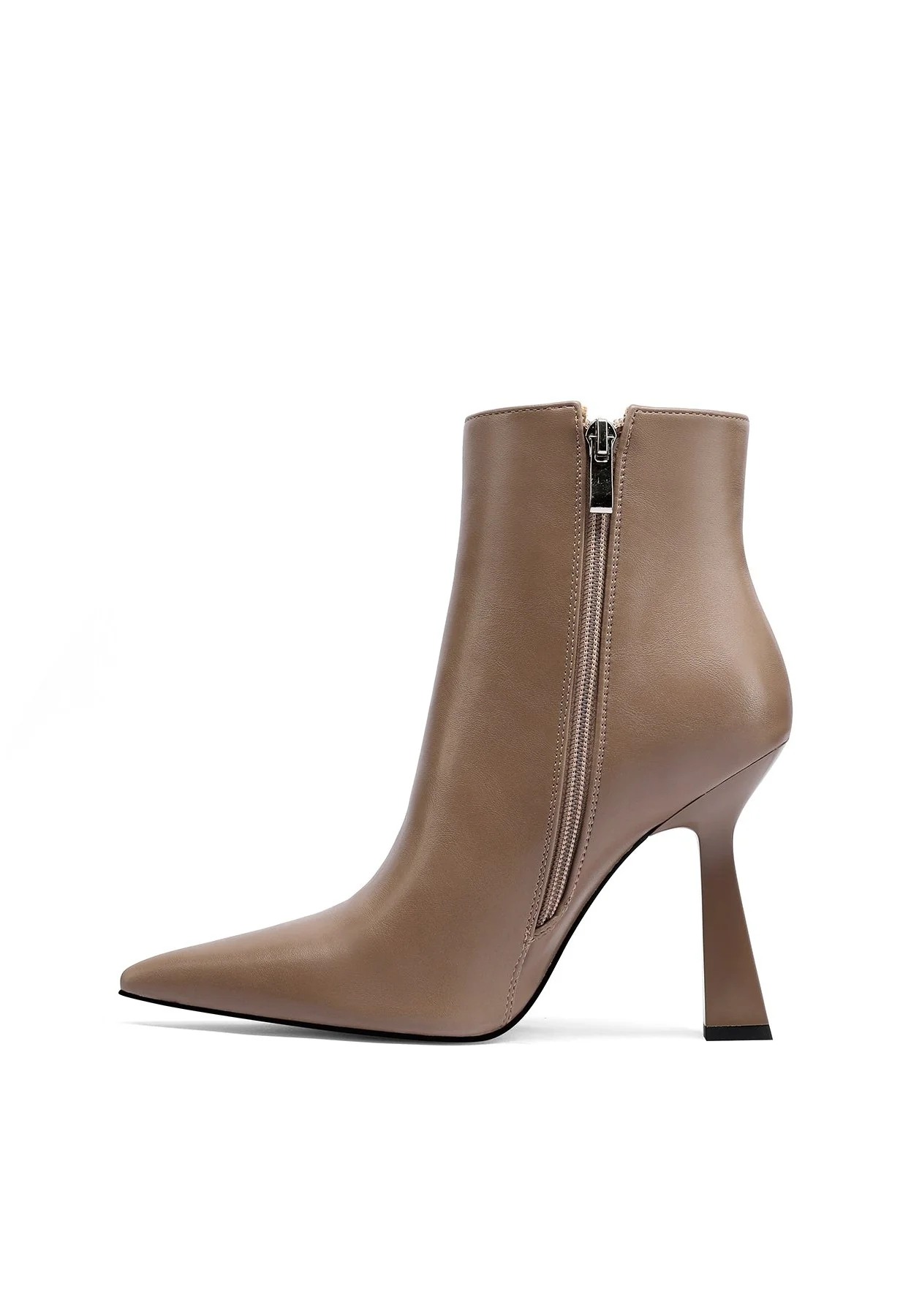 Stivaletto taupe con tacco scultoreo elegante K3284 - Image 3