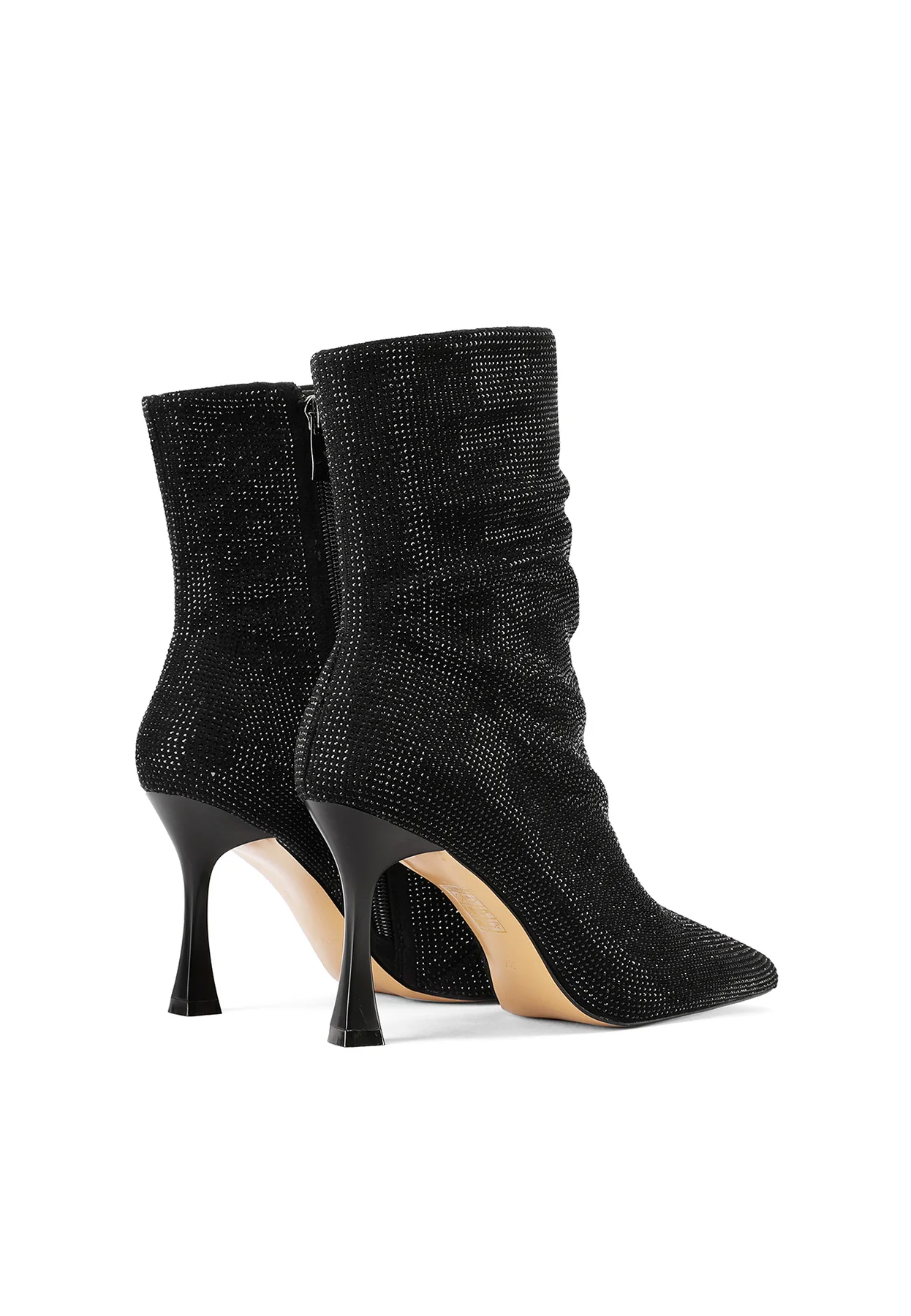 Stivaletti donna tacco sottile a punta glitter K3987 - Image 4
