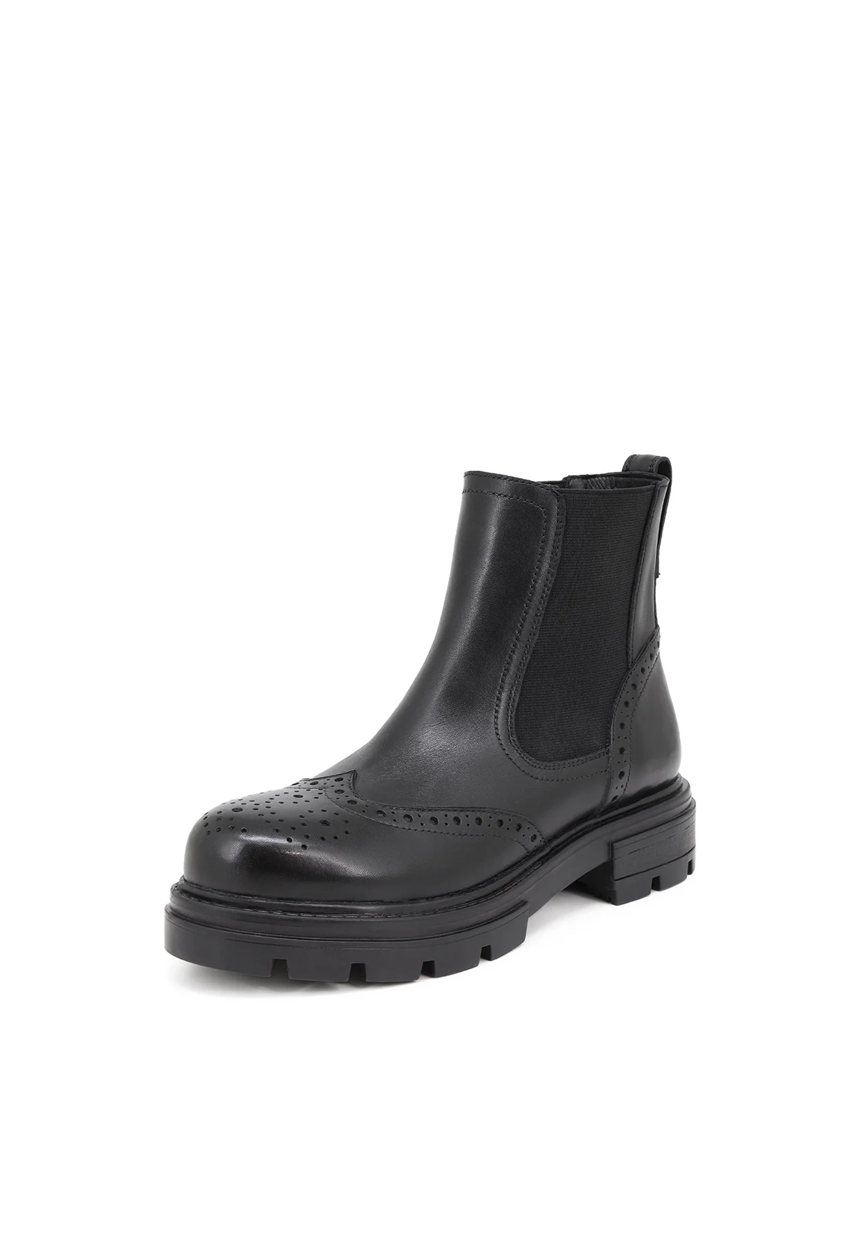 Stivaletti Chelsea neri traforati in vera pelle – QH-22 S-258 - Image 3