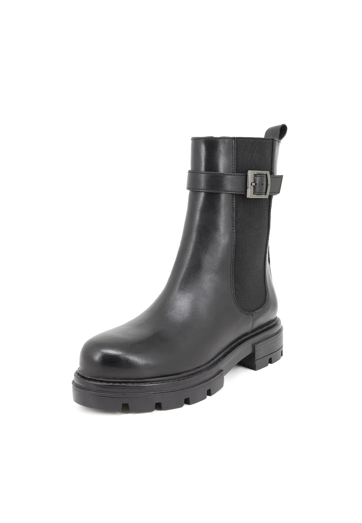 Stivaletti Chelsea neri in vera pelle con fibbia – QH-22 S-262 - Image 3
