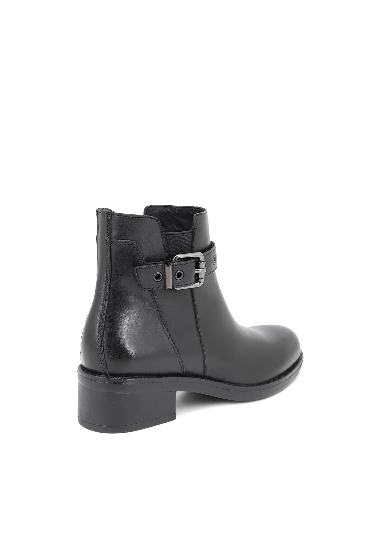 Stivaletto nero in vera pelle con cinturino QH-22 S-269 - Image 5