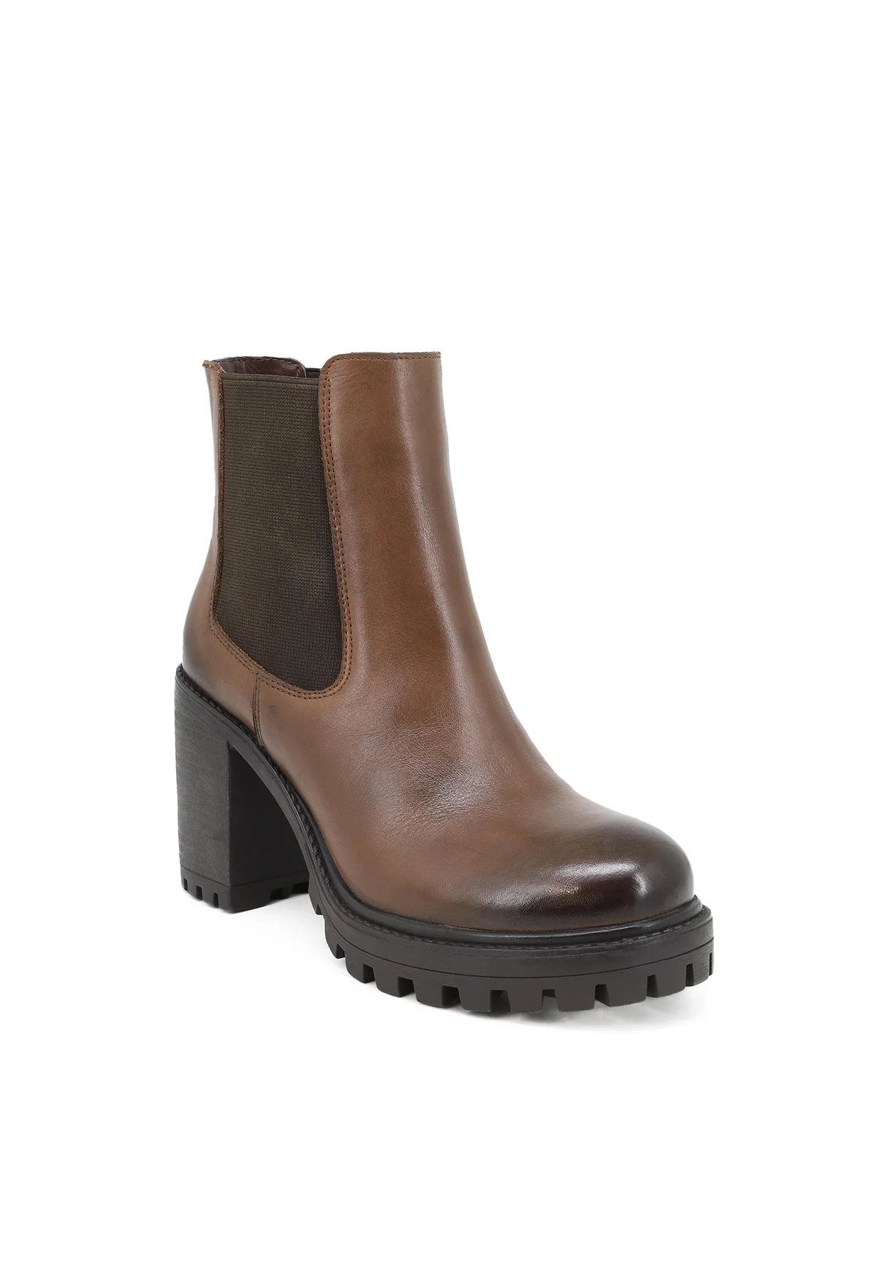 Stivaletti Chelsea in vera pelle con tacco largo QH-22 S-314 - Image 8