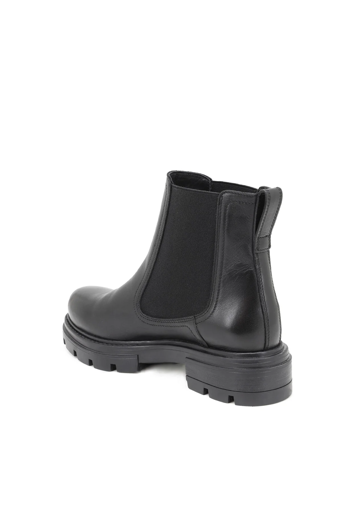 Stivaletti chelsea neri in vera pelle con suola robusta QH22 S-257 - Image 5