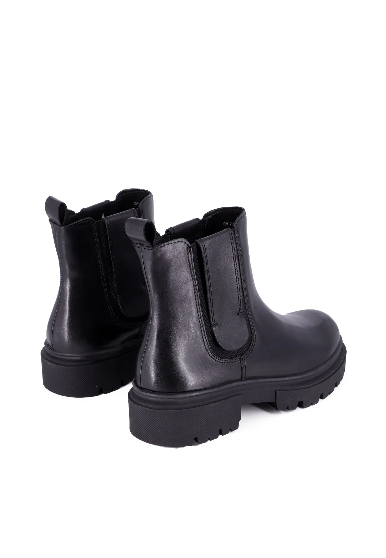 Stivaletto chelsea nero vera pelle con suola chunky QH23 S397 - Image 5