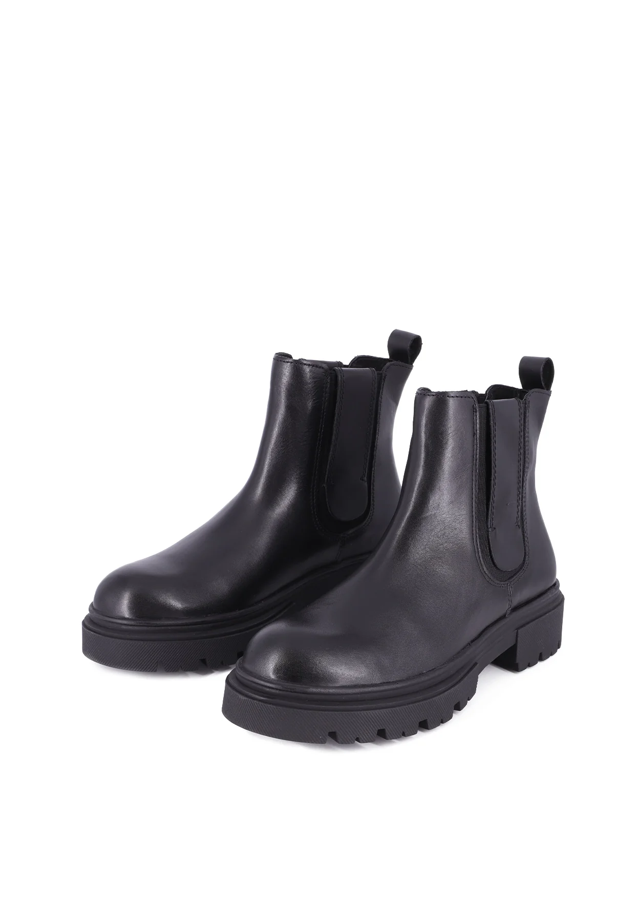 Stivaletto chelsea nero vera pelle con suola chunky QH23 S397 - Image 6