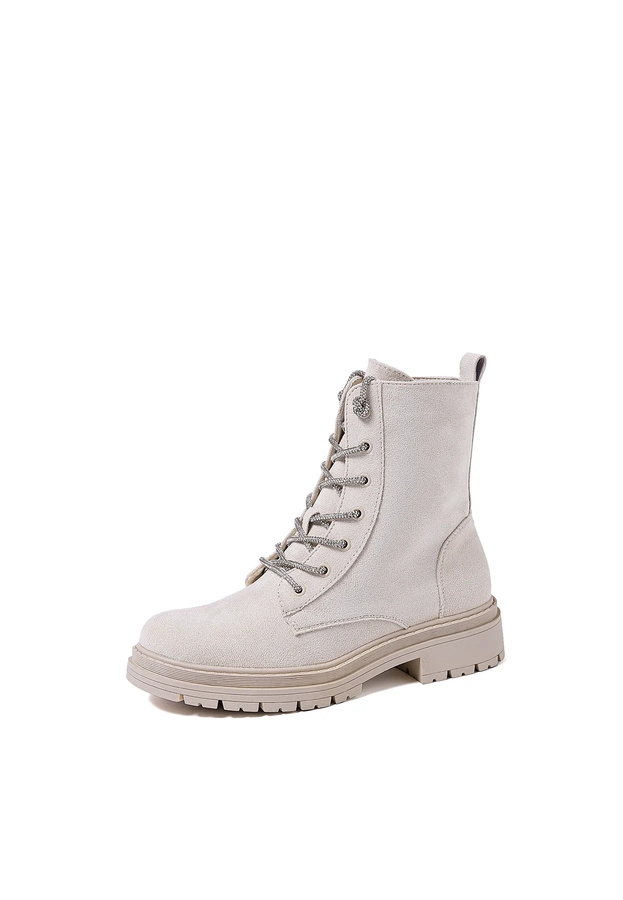 Stivaletto combat beige con lacci X30-103 - Image 6