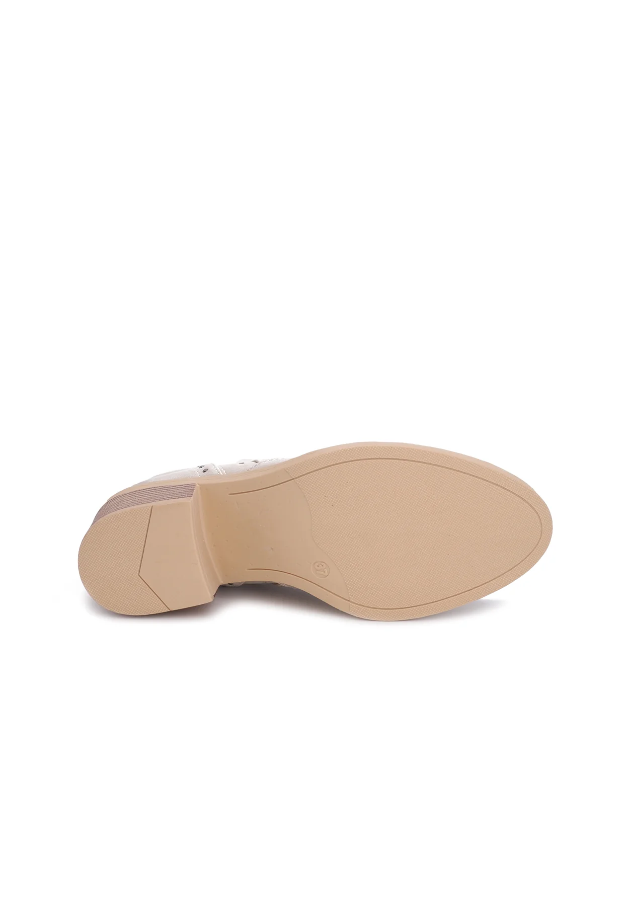 Stivaletto traforato beige con tacco medio X30-106 - Image 15