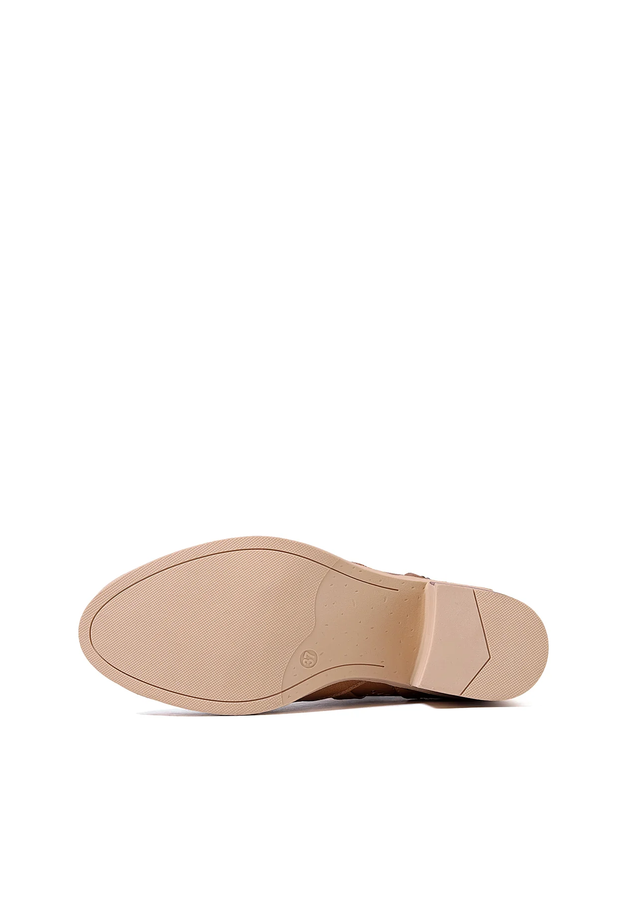Stivaletto traforato beige con tacco medio X30-106 - Image 7
