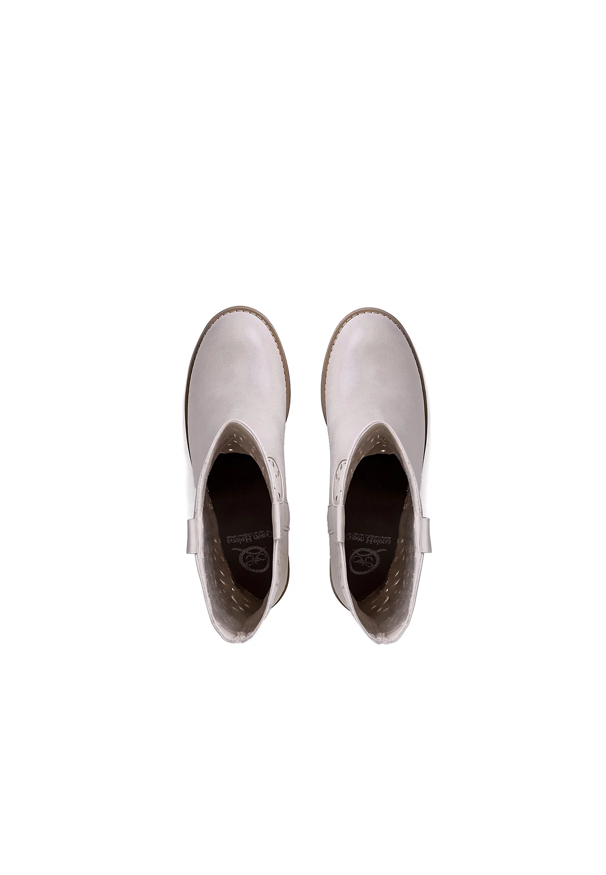Stivali traforati beige con tacco basso X30-109 - Image 6