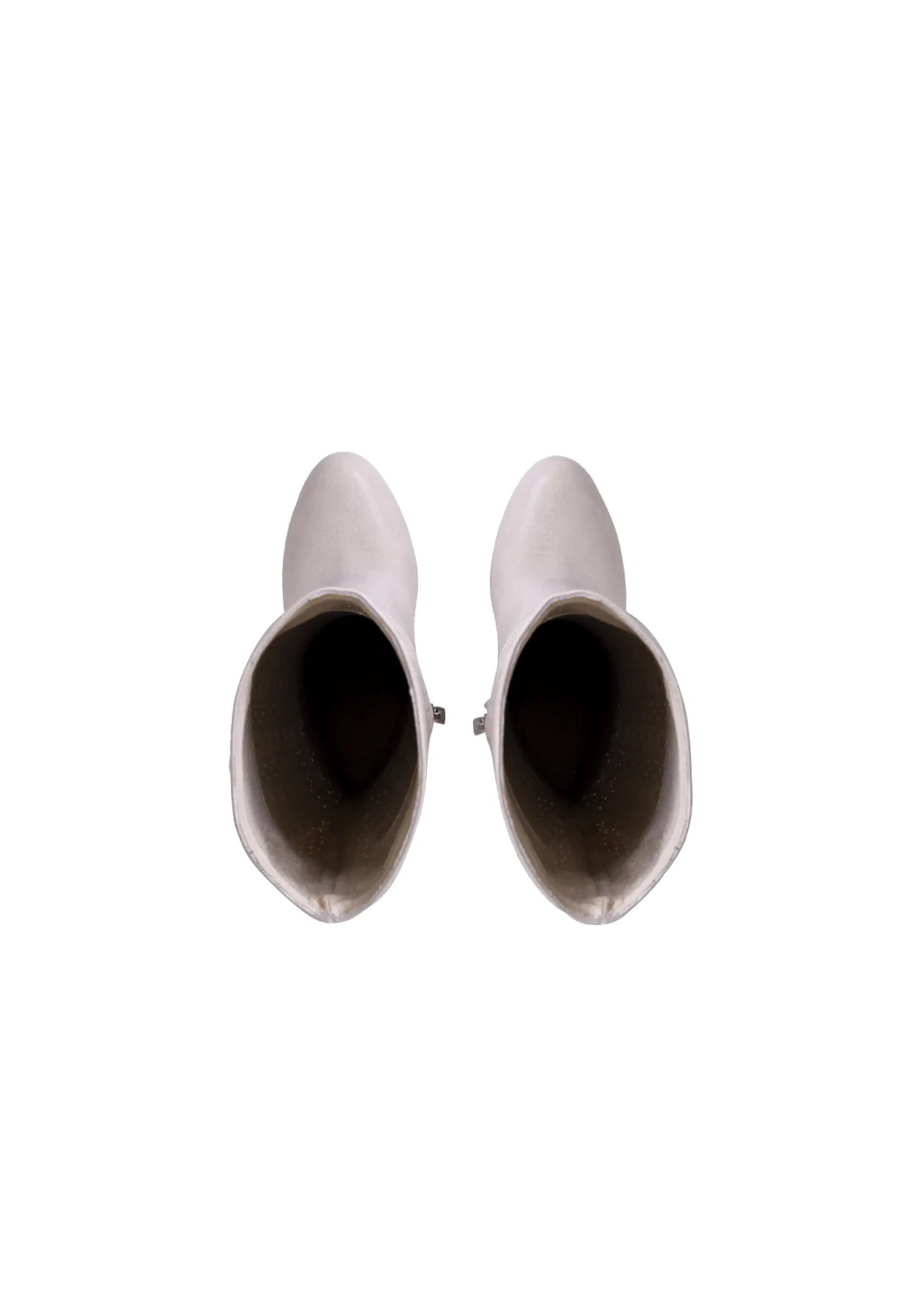 Stivali alti traforati beige con tacco X30-111 - Image 15