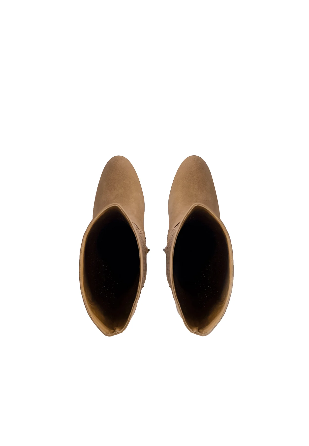 Stivali alti traforati beige con tacco X30-111 - Image 4