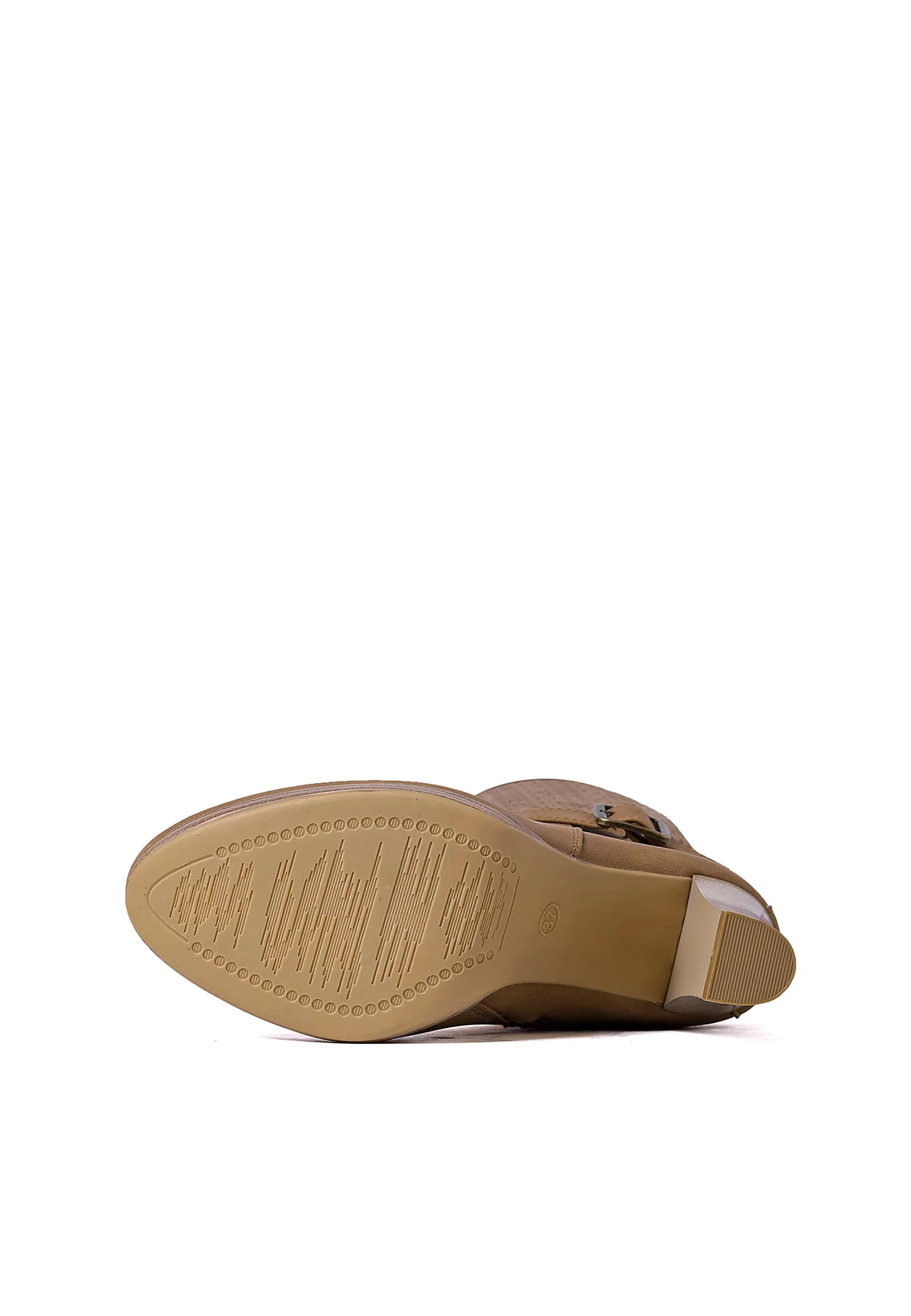 Stivali alti traforati beige con tacco X30-111 - Image 6