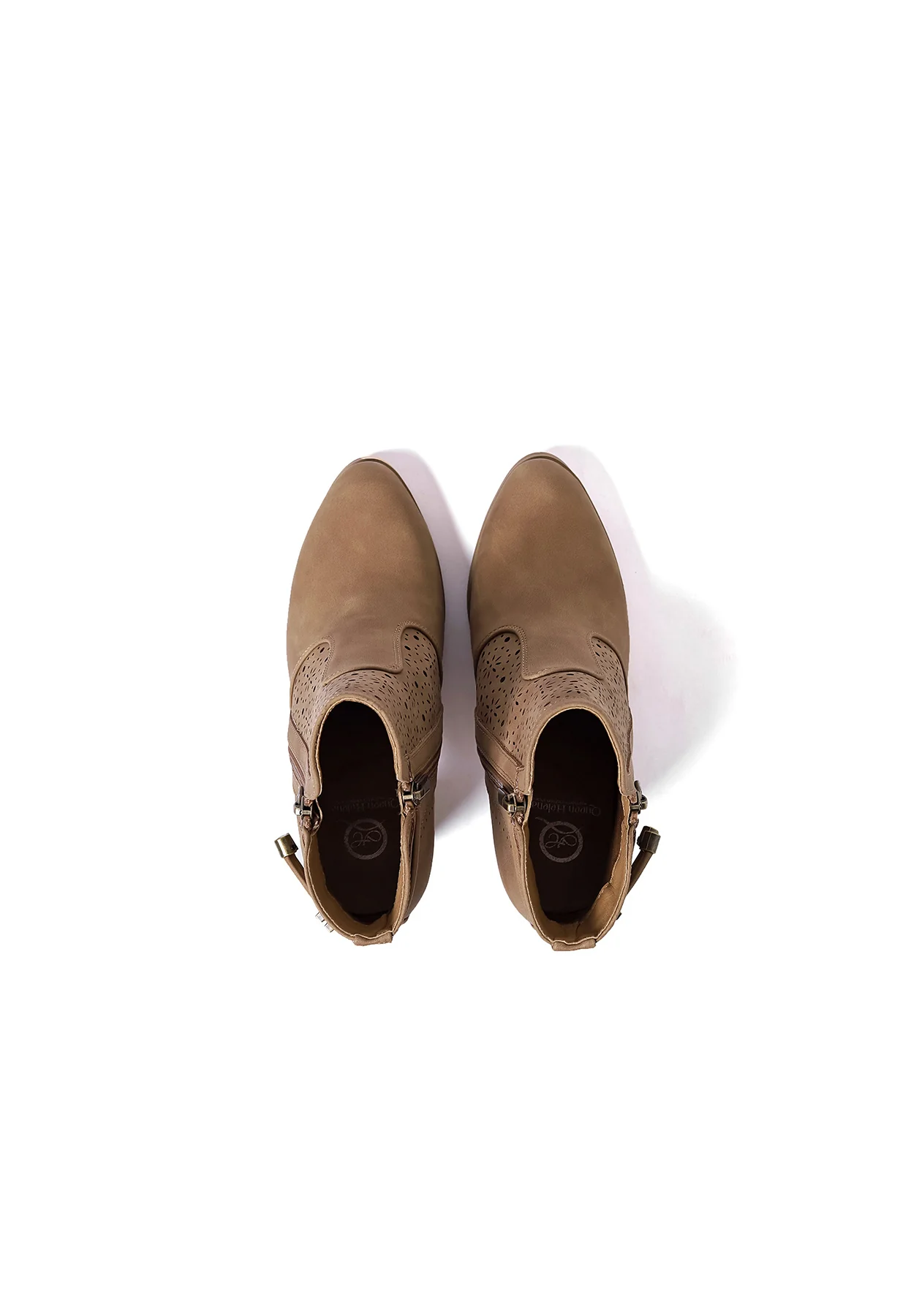 Stivaletto traforato beige con tacco alto e decorazioni X30-112 - Image 20