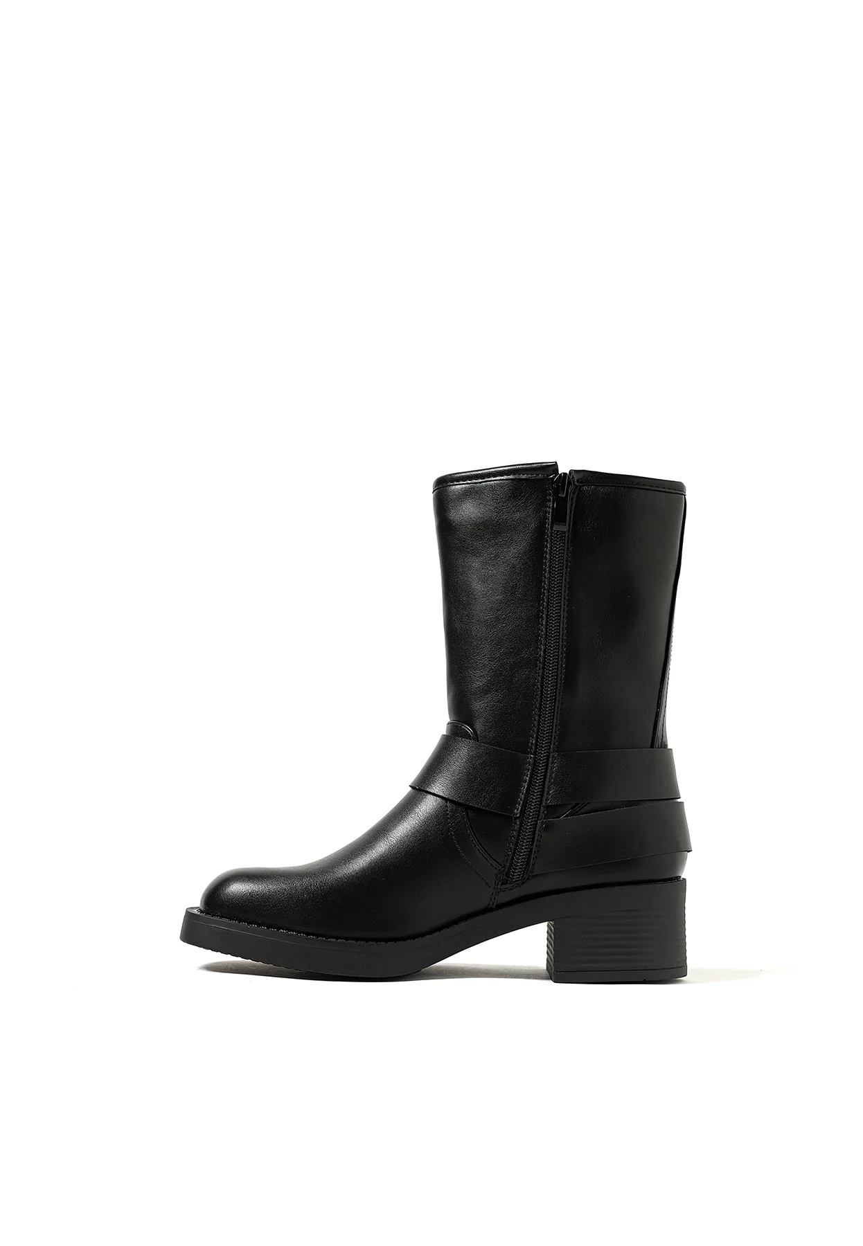 Stivaletti biker neri con fibbie X30-118 - Image 3