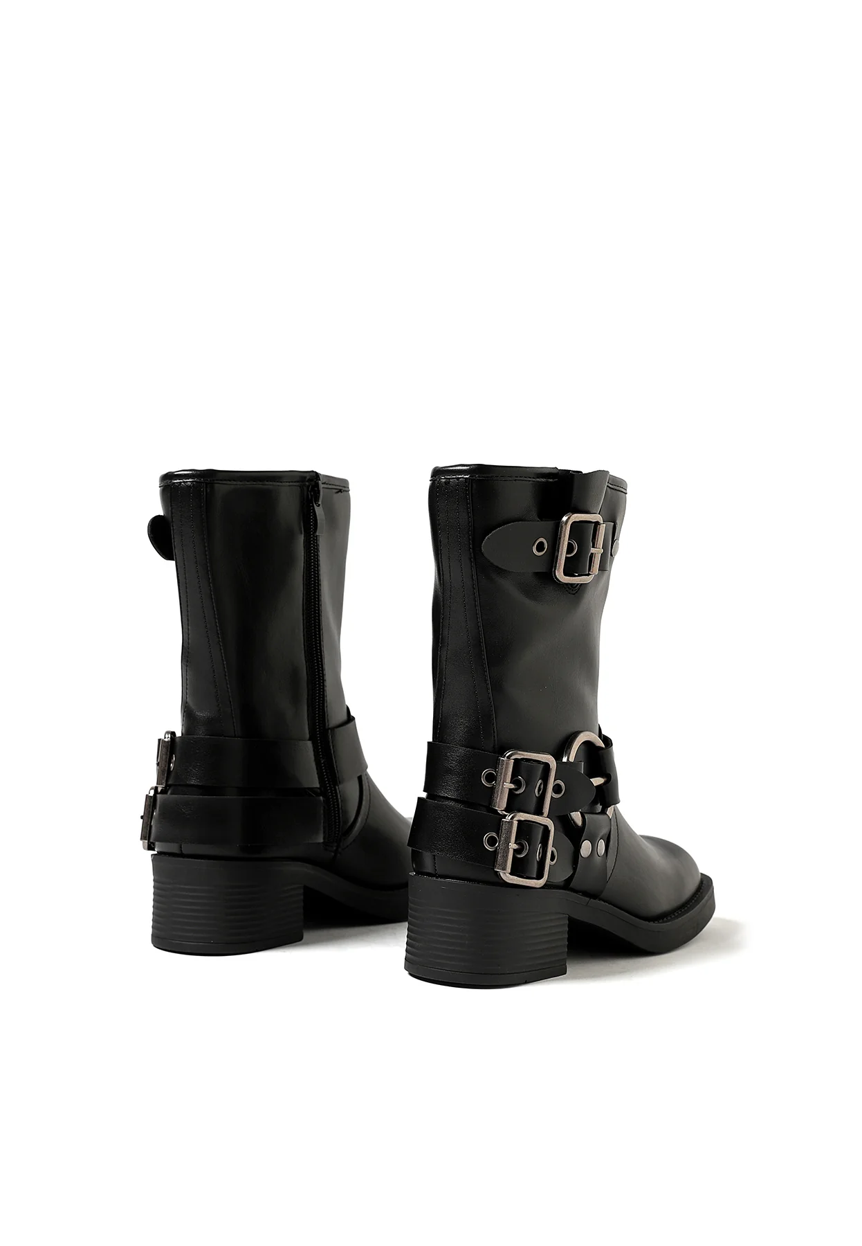 Stivaletti biker neri con fibbie X30-118 - Image 7