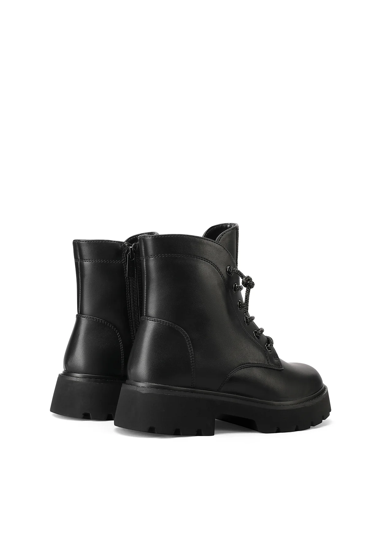 Stivaletti anfibi donna basic lacci e suola carrarmato X31-53 - Image 5