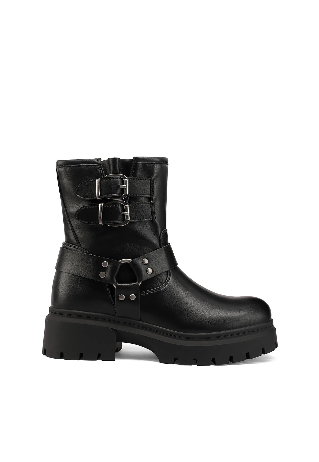 Stivaletti biker donna cinturini suola carrarmato X31-62 - Image 2
