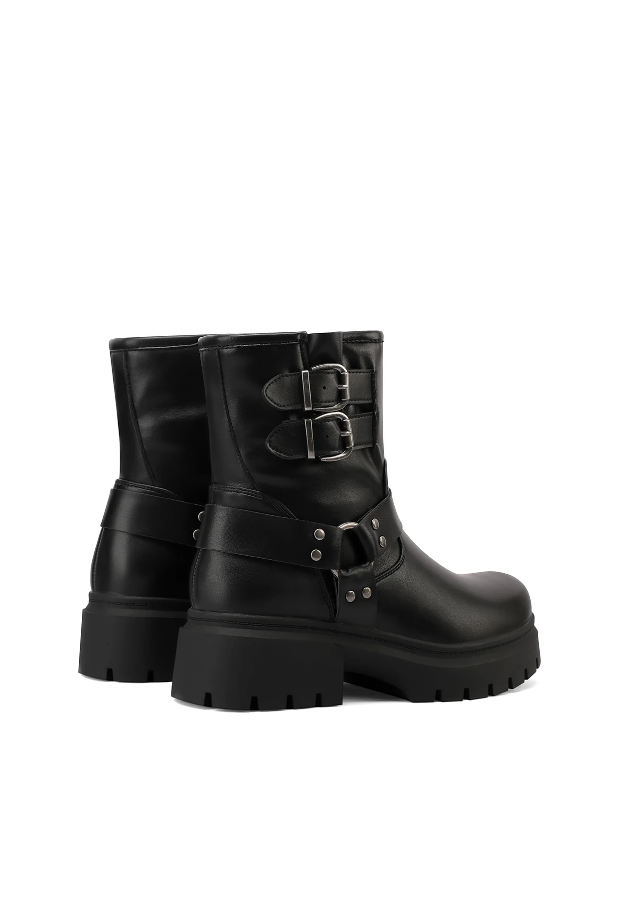 Stivaletti biker donna cinturini suola carrarmato X31-62 - Image 4