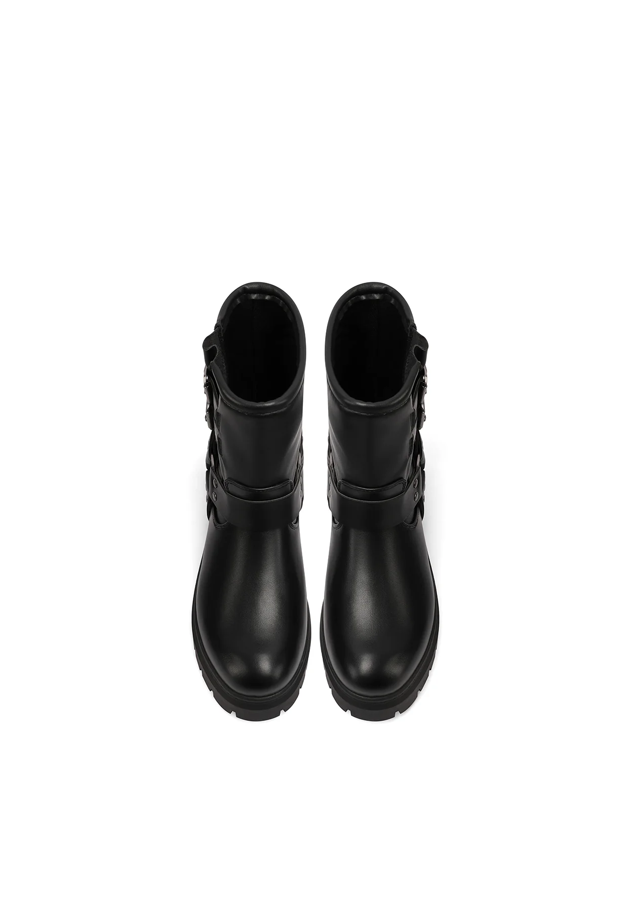 Stivaletti biker donna cinturini suola carrarmato X31-62 - Image 6