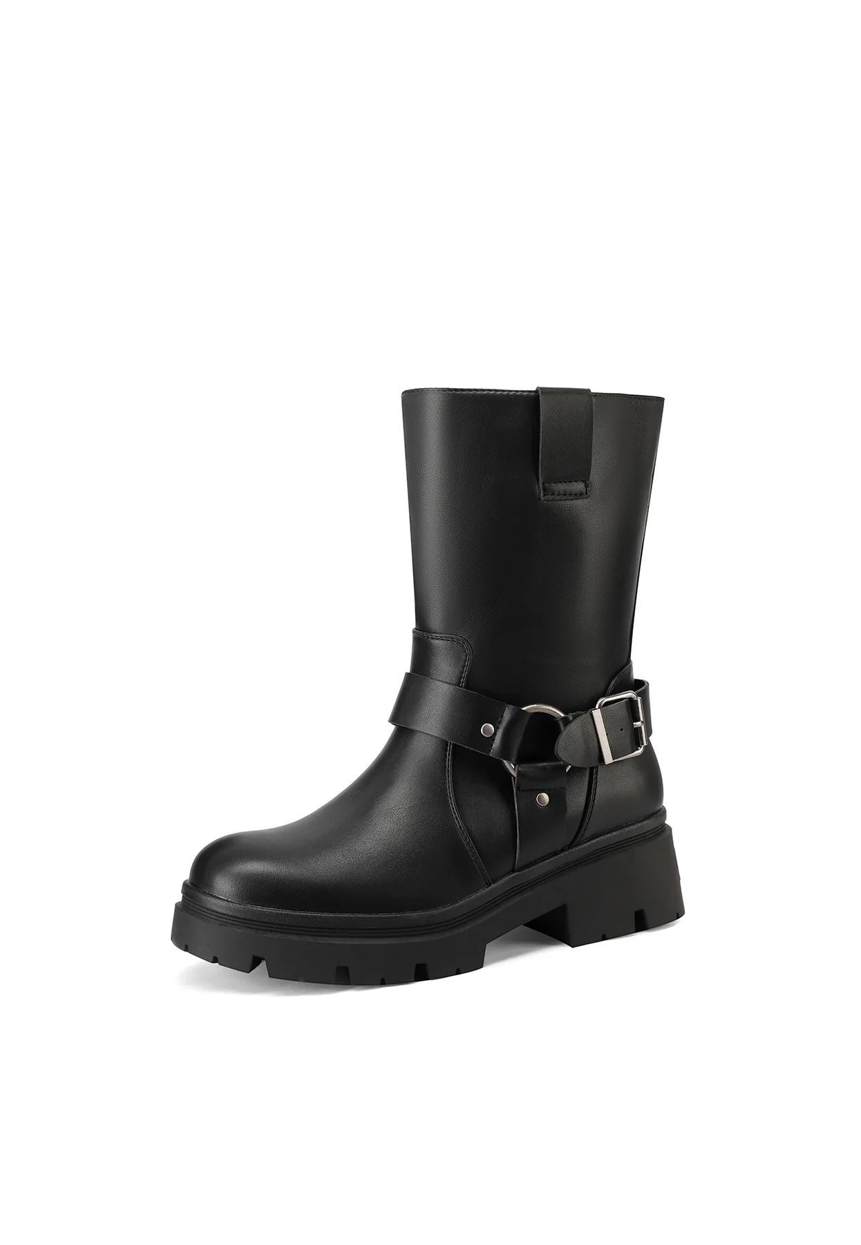 Stivali biker donna cinturini suola carrarmato X31-69 - Image 3