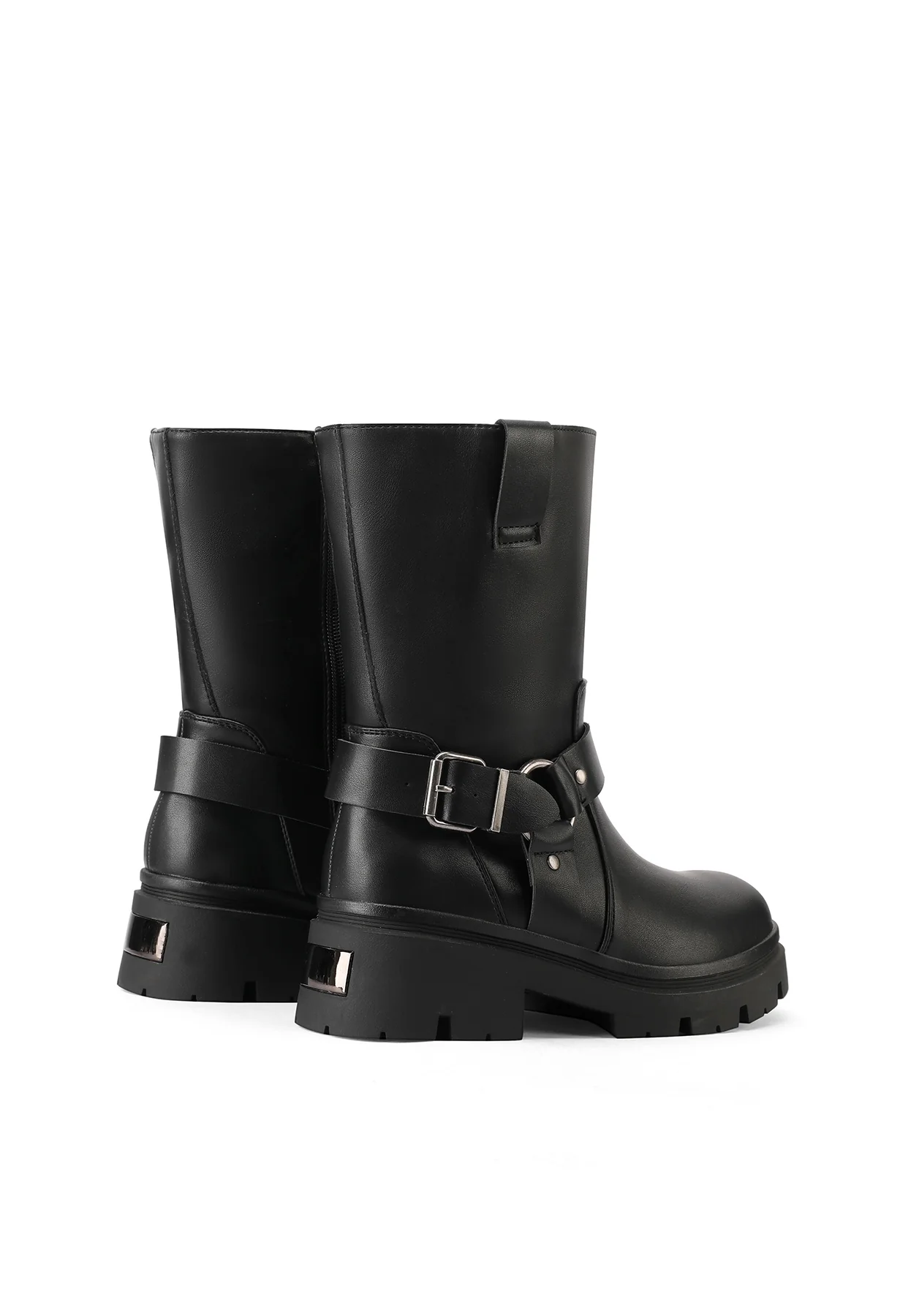 Stivali biker donna cinturini suola carrarmato X31-69 - Image 5