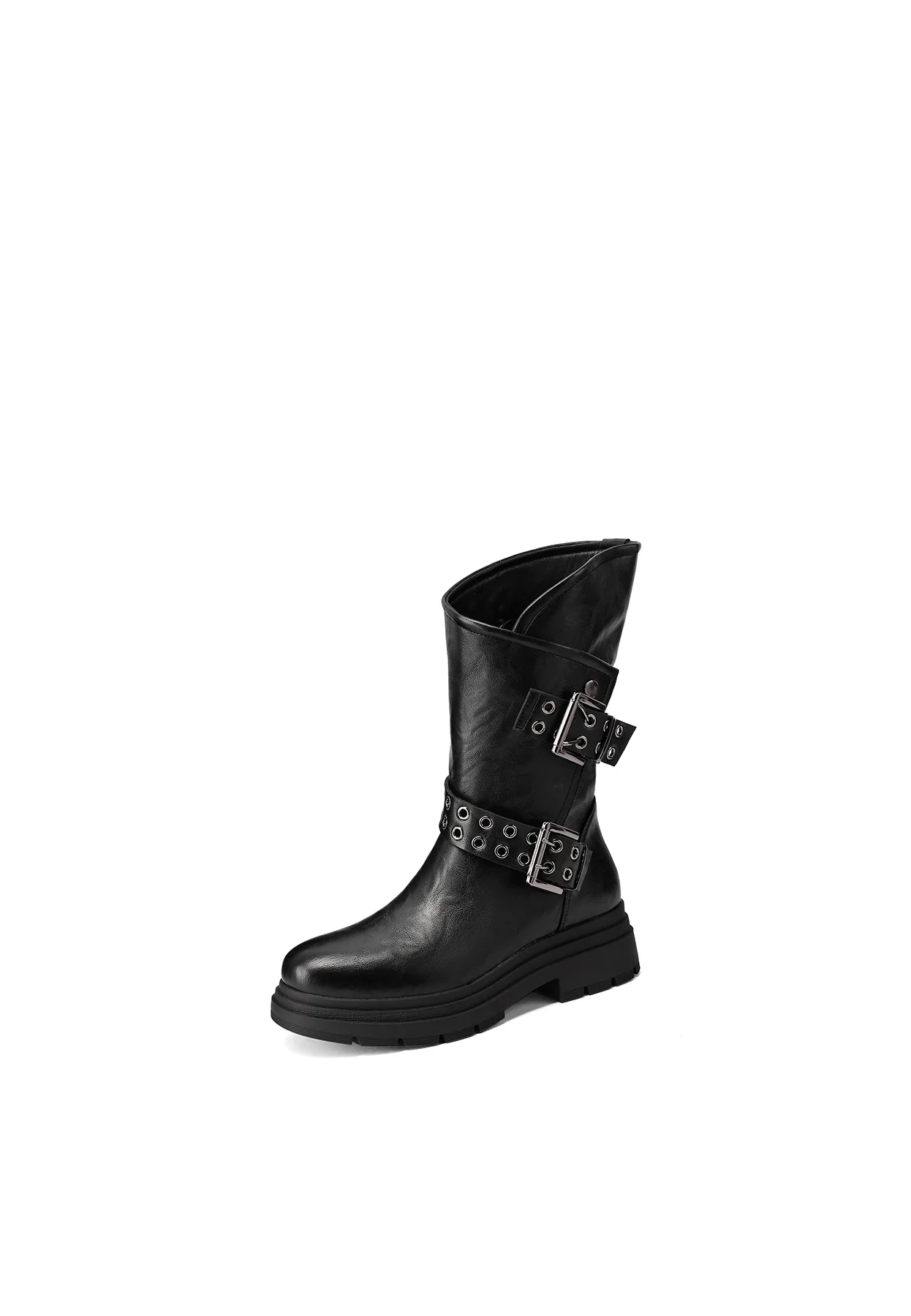 Stivali biker da donna con fibbie e suola carrarmato X33-56 - Image 10