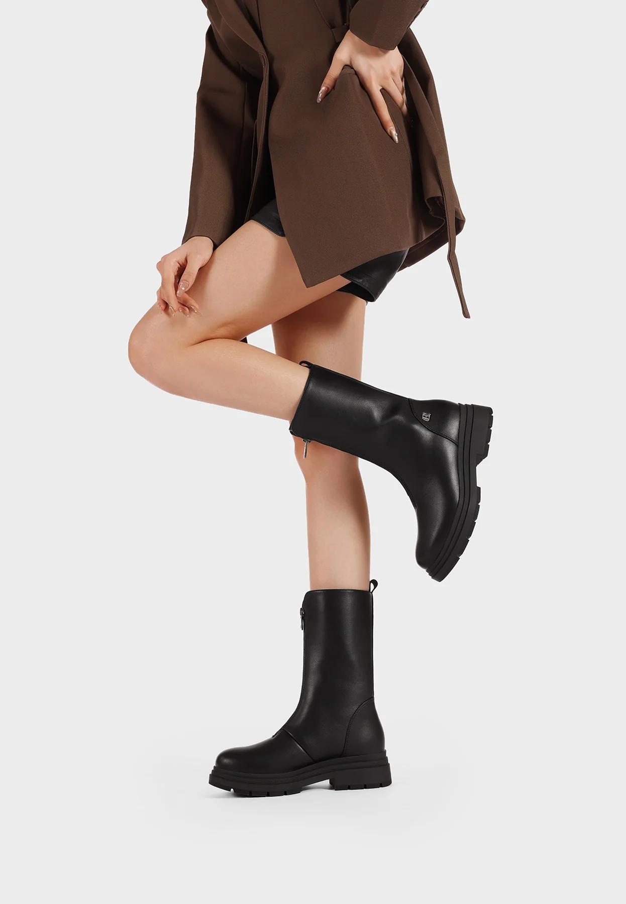 Stivali da donna in ecopelle con zip frontale X33-57 - Image 7