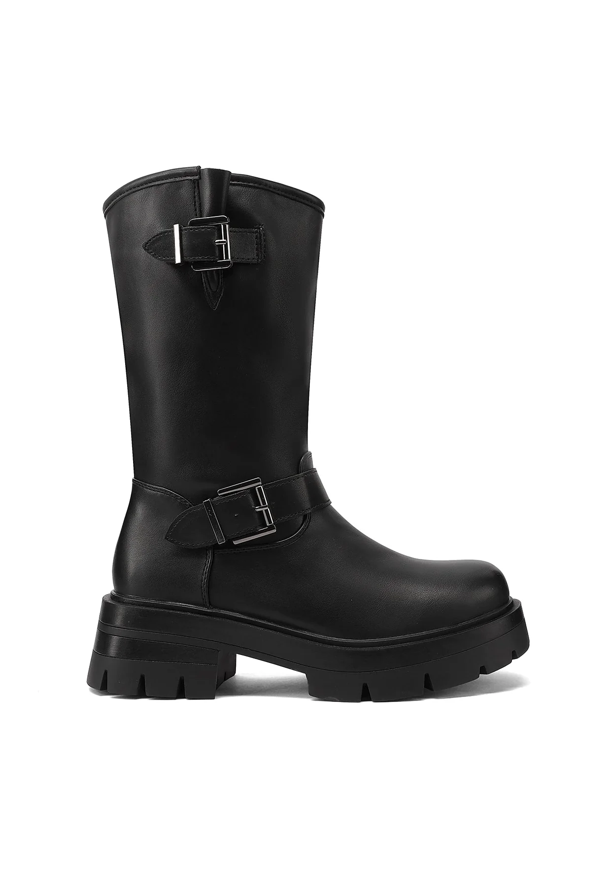 Stivali biker da donna con fibbie e suola carrarmato X33-62 - Image 2