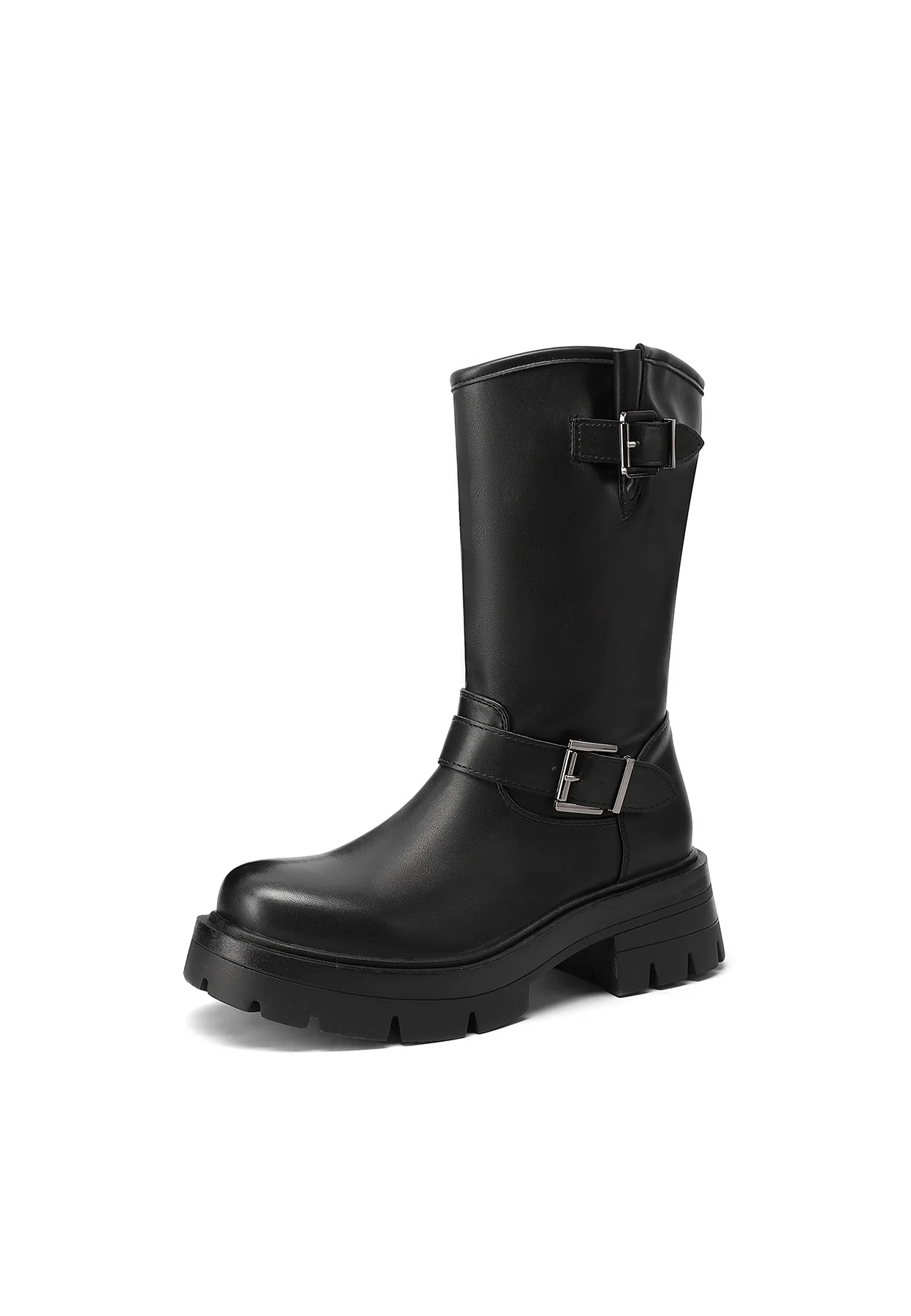 Stivali biker da donna con fibbie e suola carrarmato X33-62 - Image 3