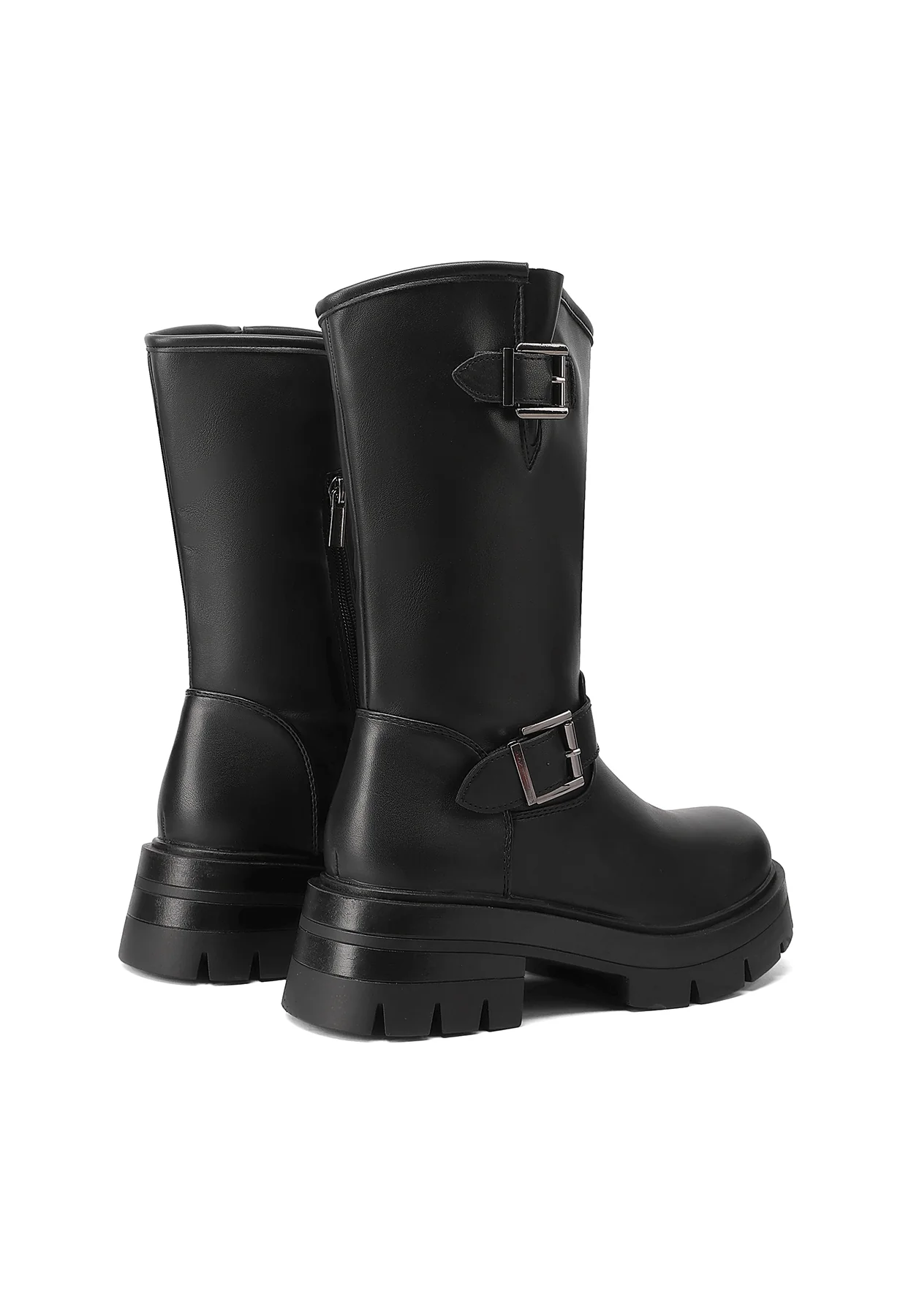 Stivali biker da donna con fibbie e suola carrarmato X33-62 - Image 4