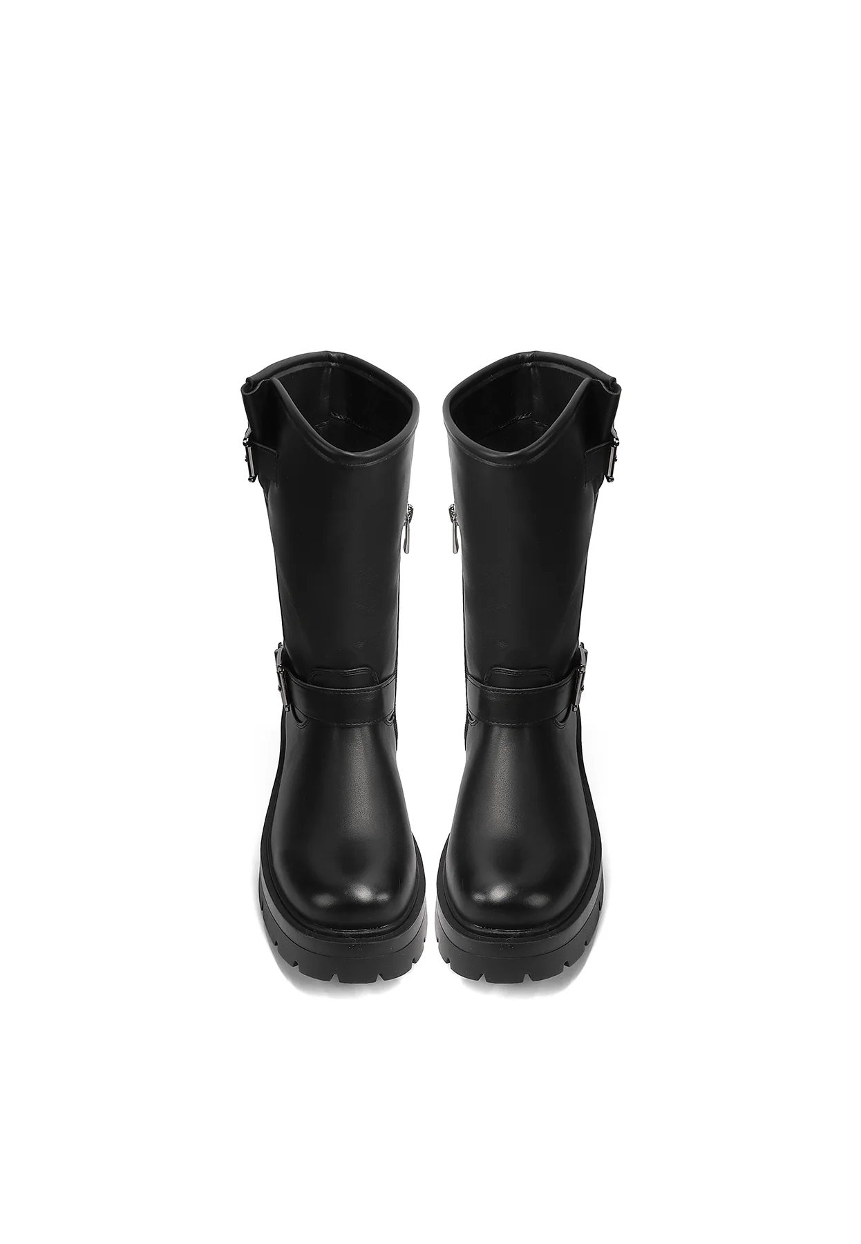 Stivali biker da donna con fibbie e suola carrarmato X33-62 - Image 5