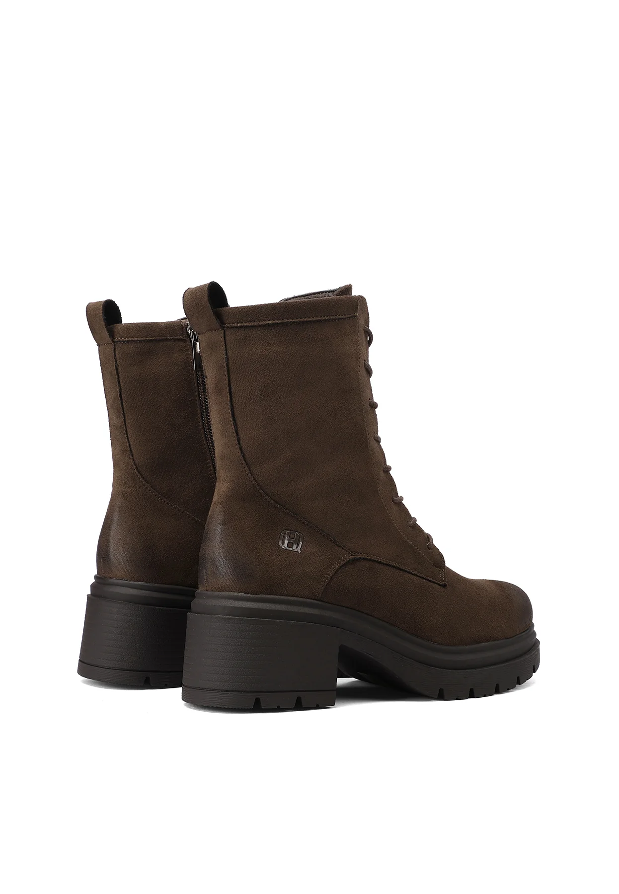 Stivaletti anfibi da donna in camoscio con tacco largo X33-84 - Image 4
