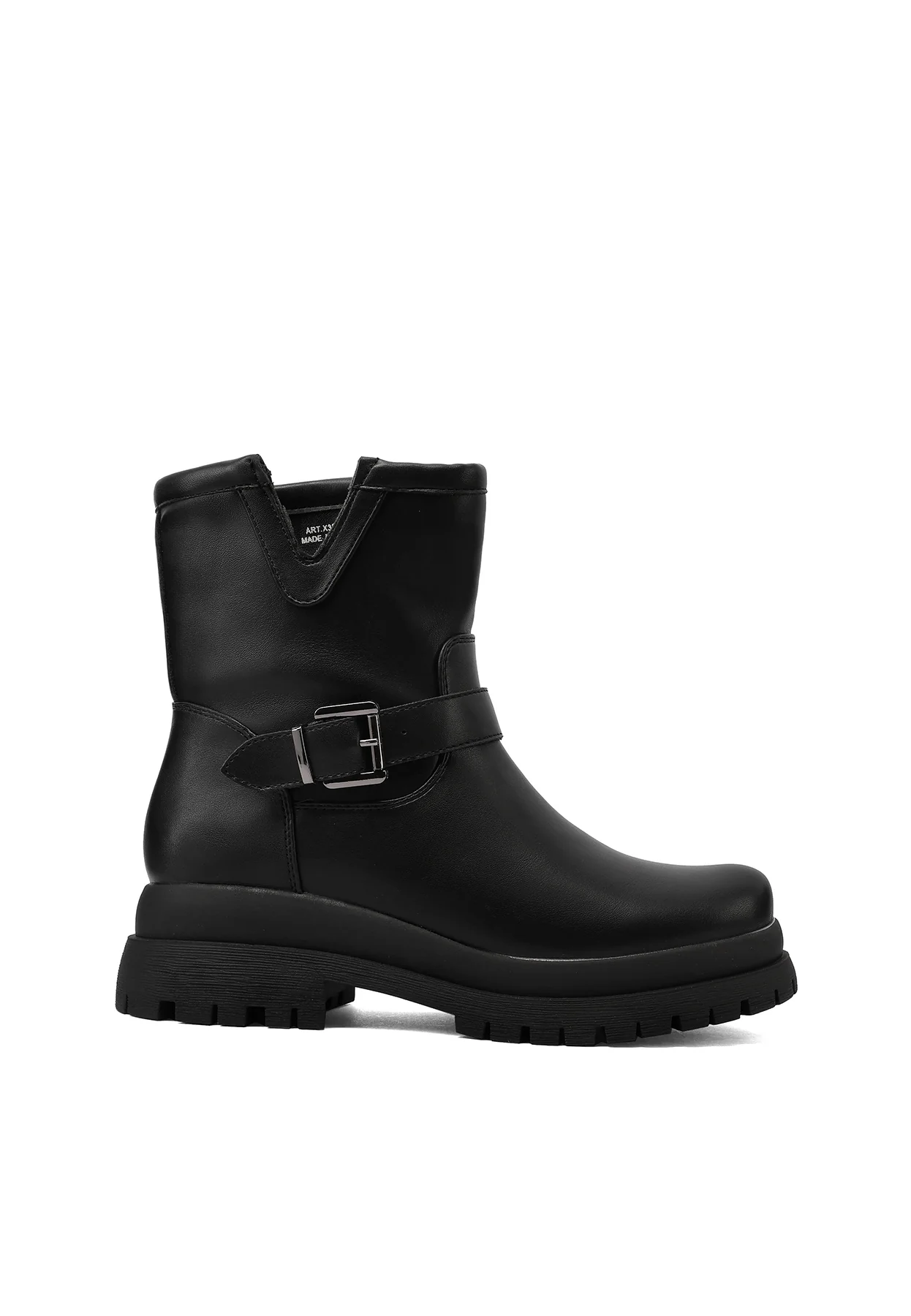 Stivaletti biker da donna con fibbia e suola carrarmato X33-95 - Image 2