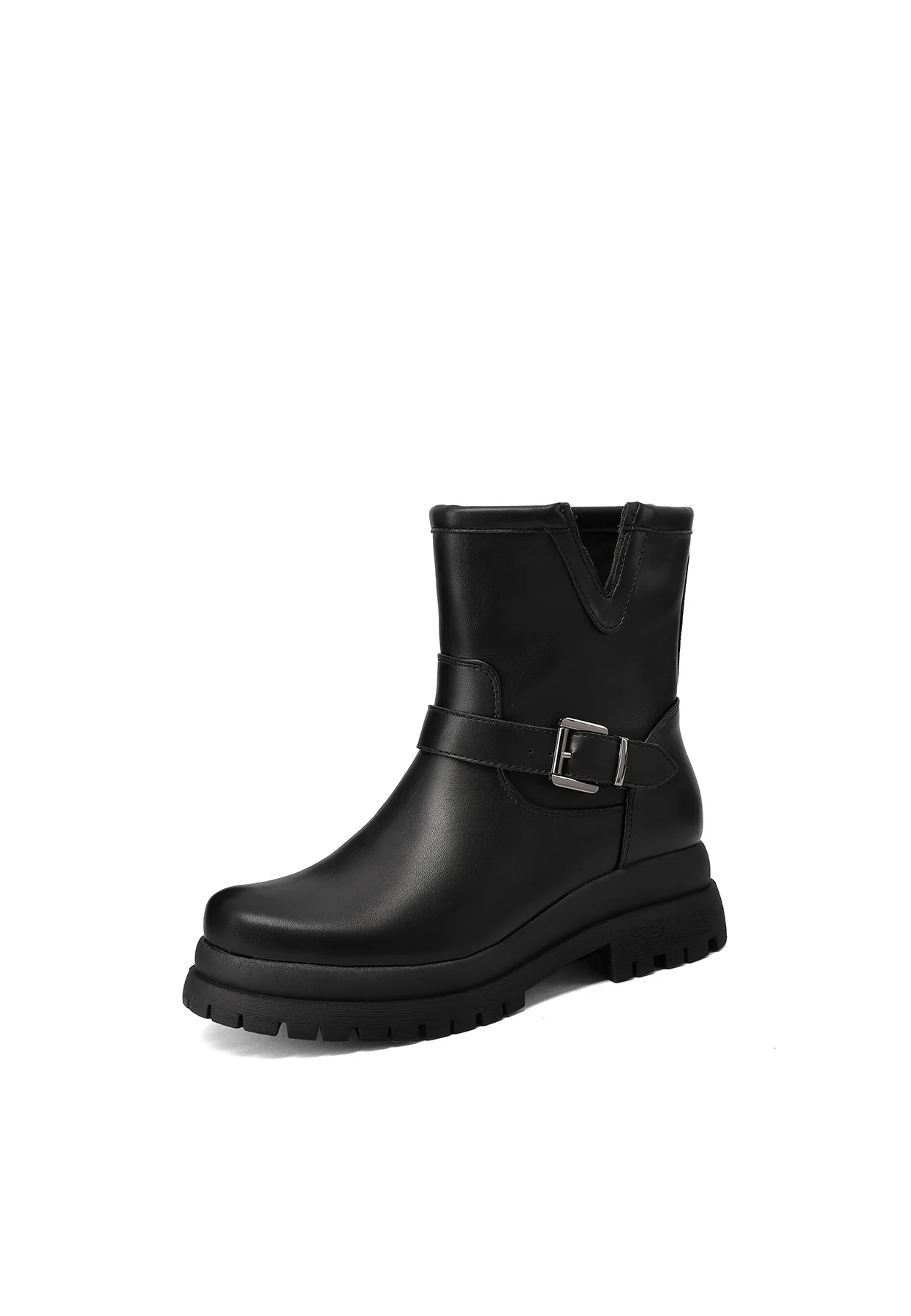Stivaletti biker da donna con fibbia e suola carrarmato X33-95 - Image 3