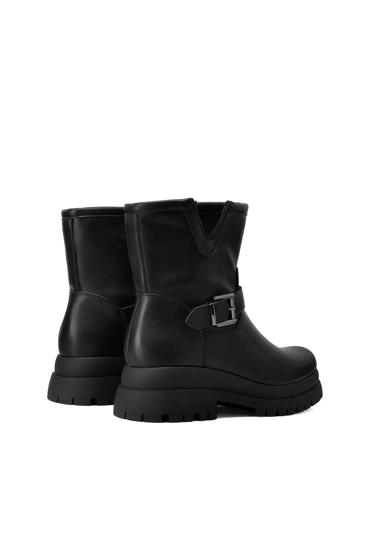 Stivaletti biker da donna con fibbia e suola carrarmato X33-95 - Image 4