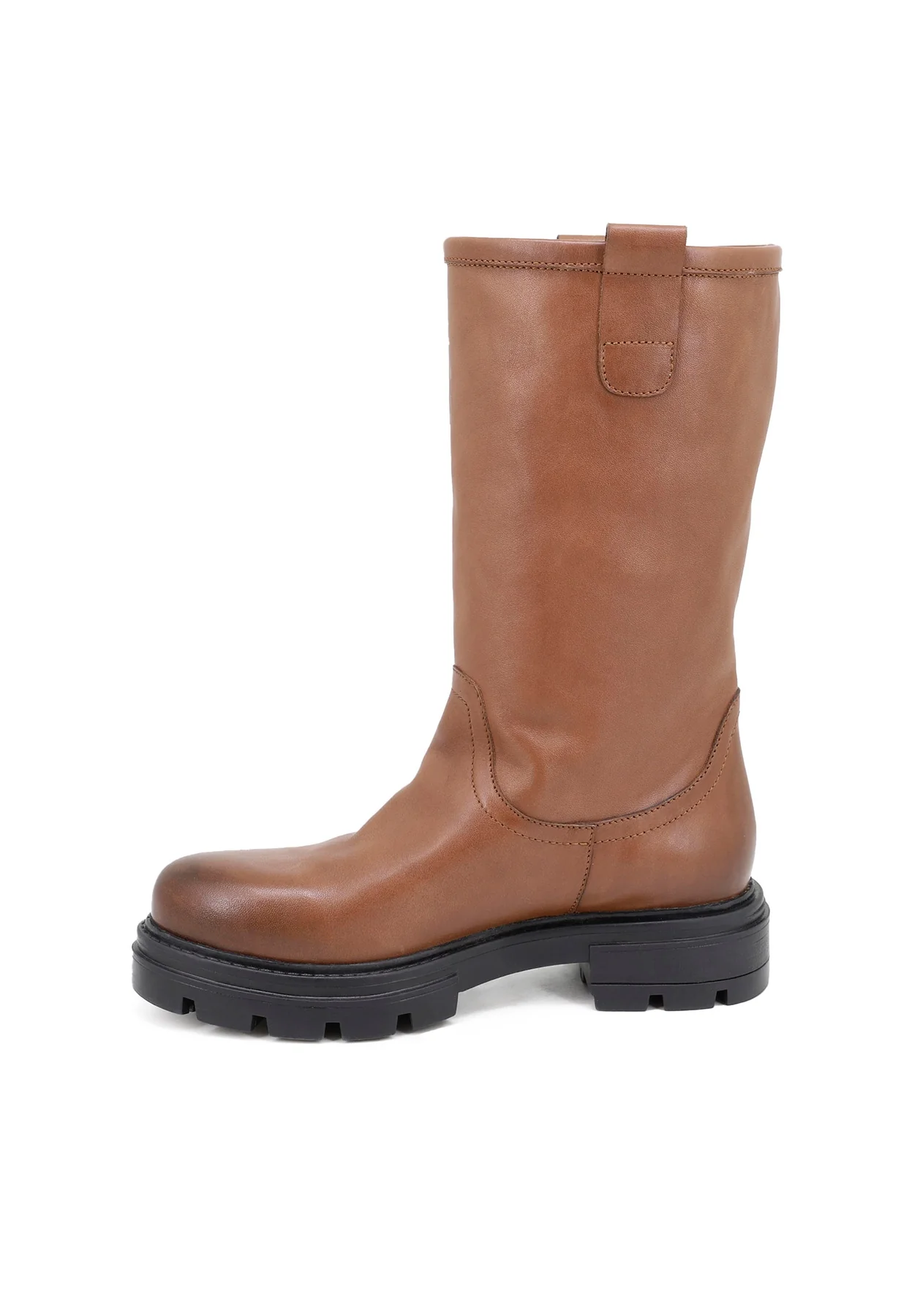 Stivale marrone in vera pelle con suola carrarmato QH-22 L-78 - Image 6