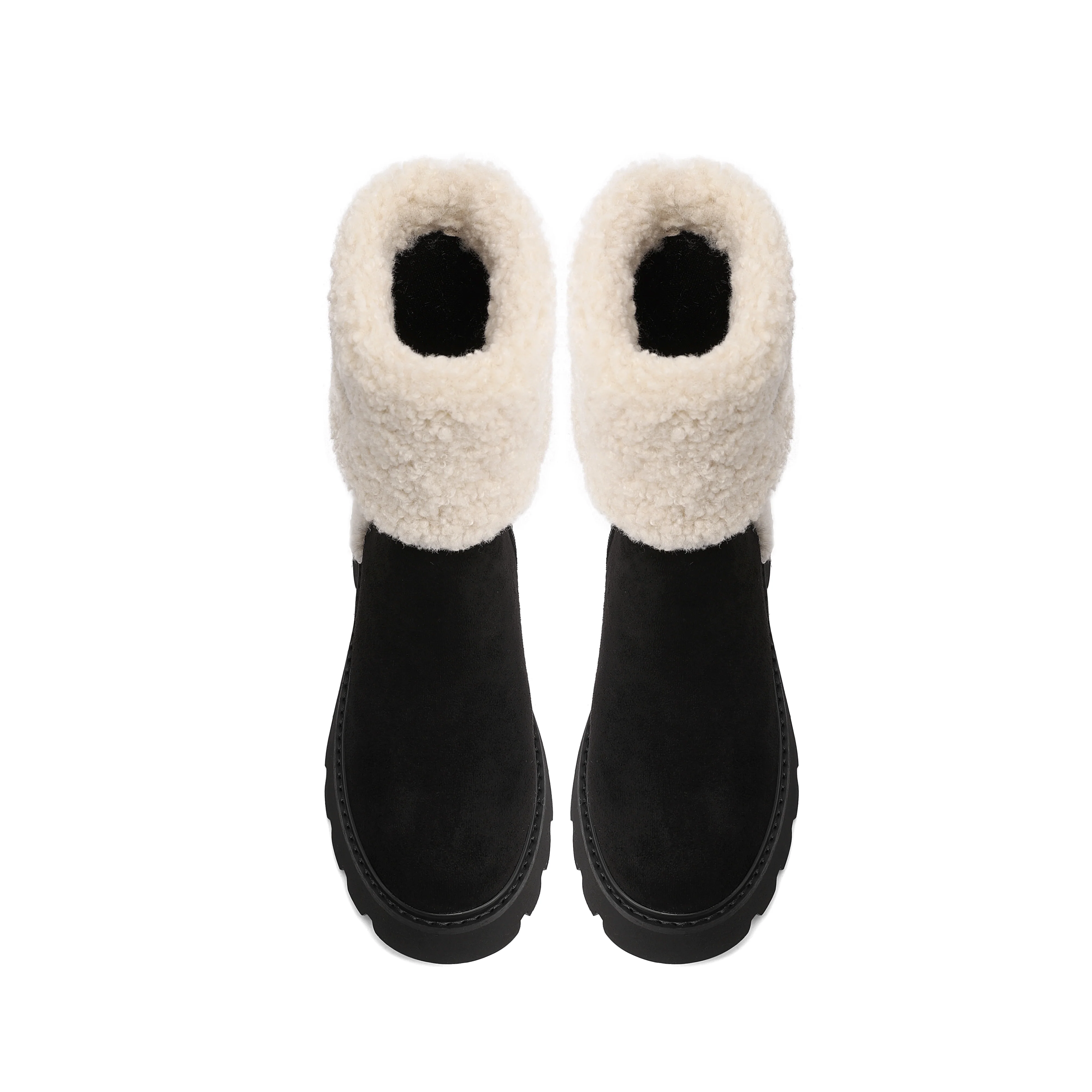 Stivaletti donna bassi con pelliccia e suola carrarmato X33-52 - Image 12