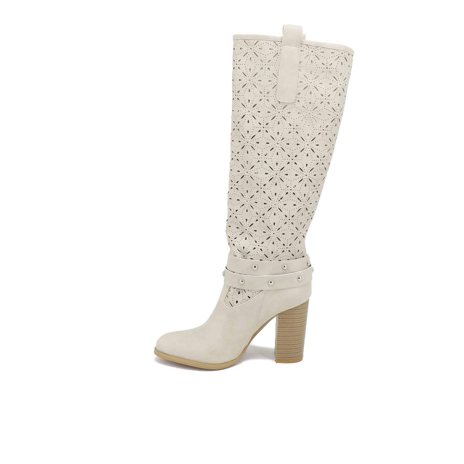 Stivale donna traforato con tacco alto e fibbia X26-101 - Image 2