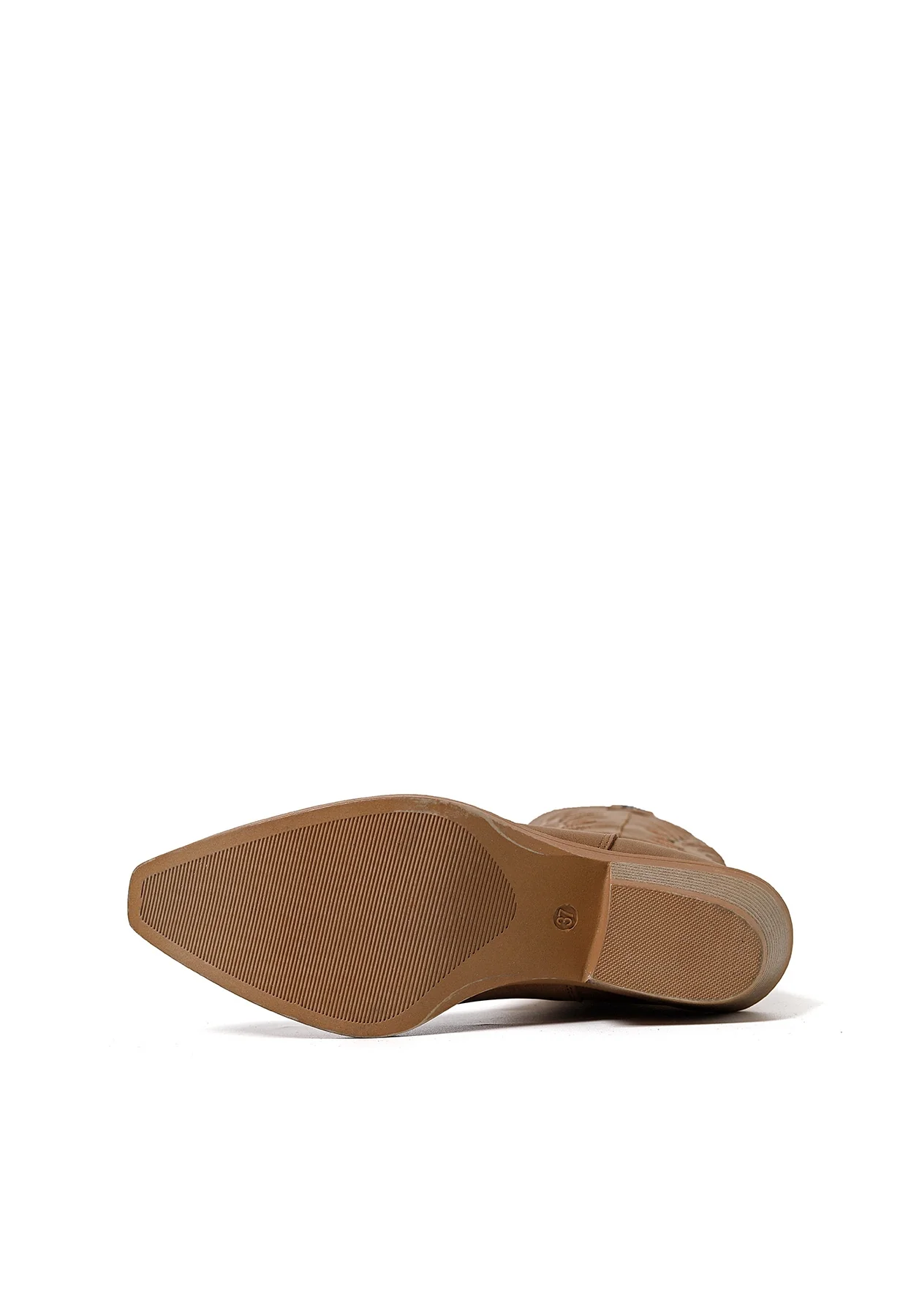 Stivale texano beige traforato con tacco medio X28-103 - Image 13