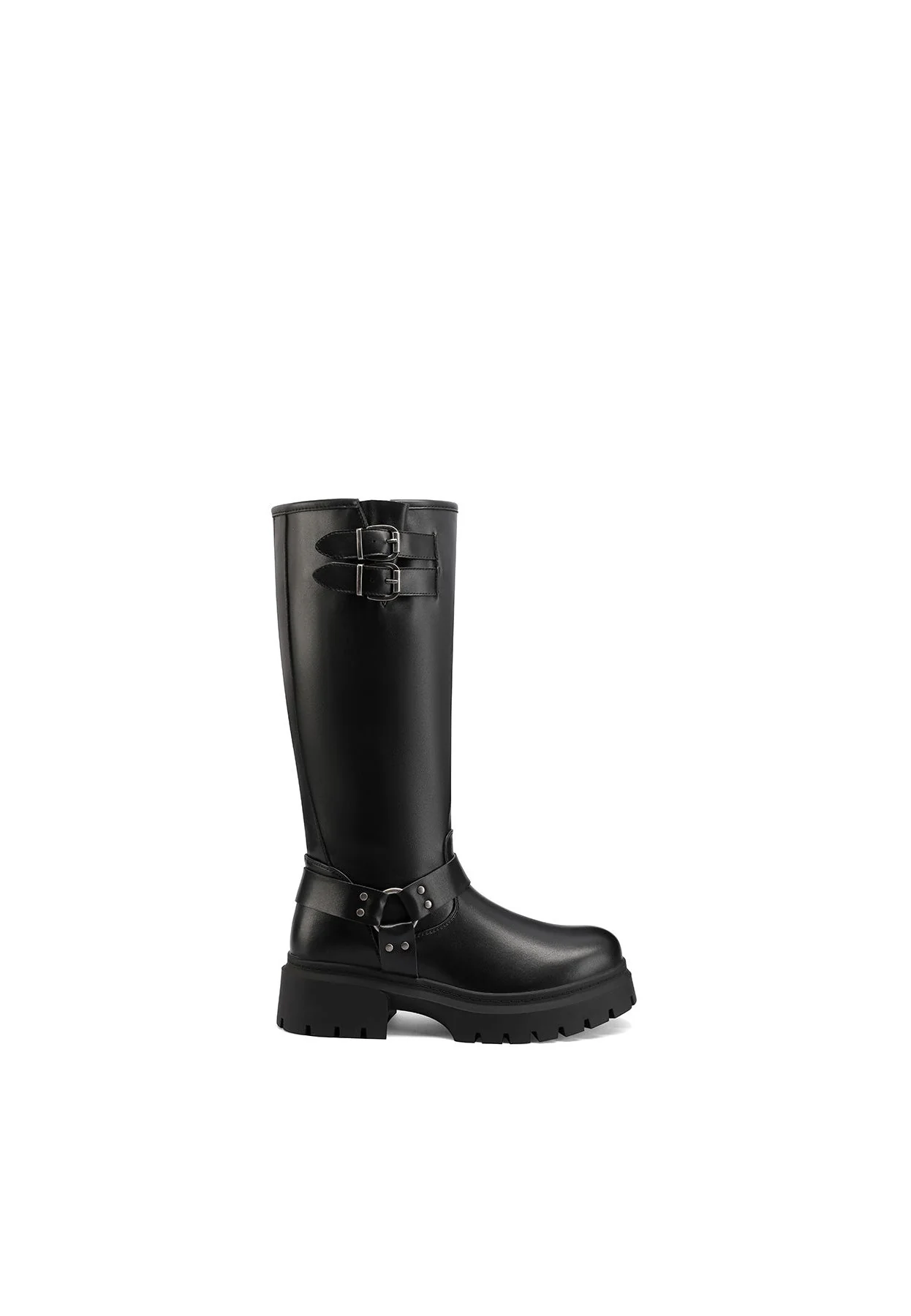 Stivali donna biker alti tripla fibbia X31-63 - Image 2